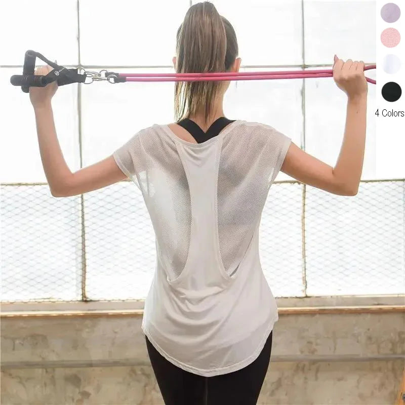 Women Fitness Training Exercise Gym T Shirts Female Sport T-shirt  Yoga Running